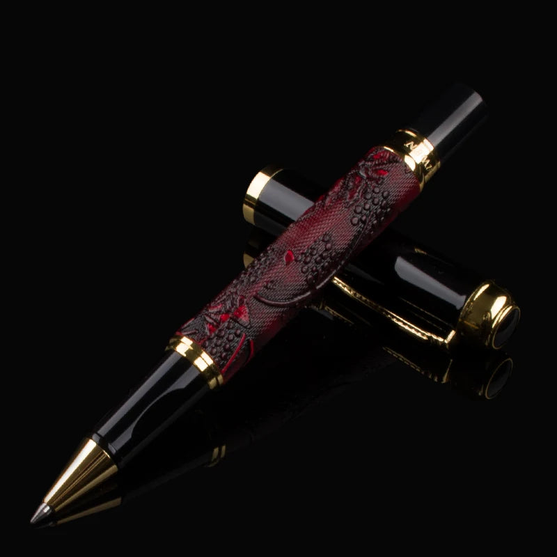 DIKA WEN 891 Red wine color Gold Dragon Clip roller ball pen High Quality