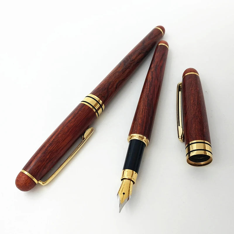 Luxury Flower Pear Mahogany Fountain Pen