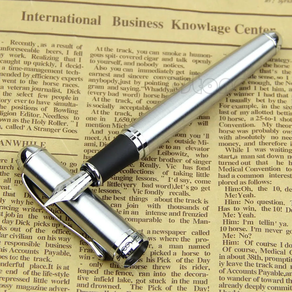 Jinhao X750 Silver Stainless Steel Fountain Pen Medium 18KGP Nib