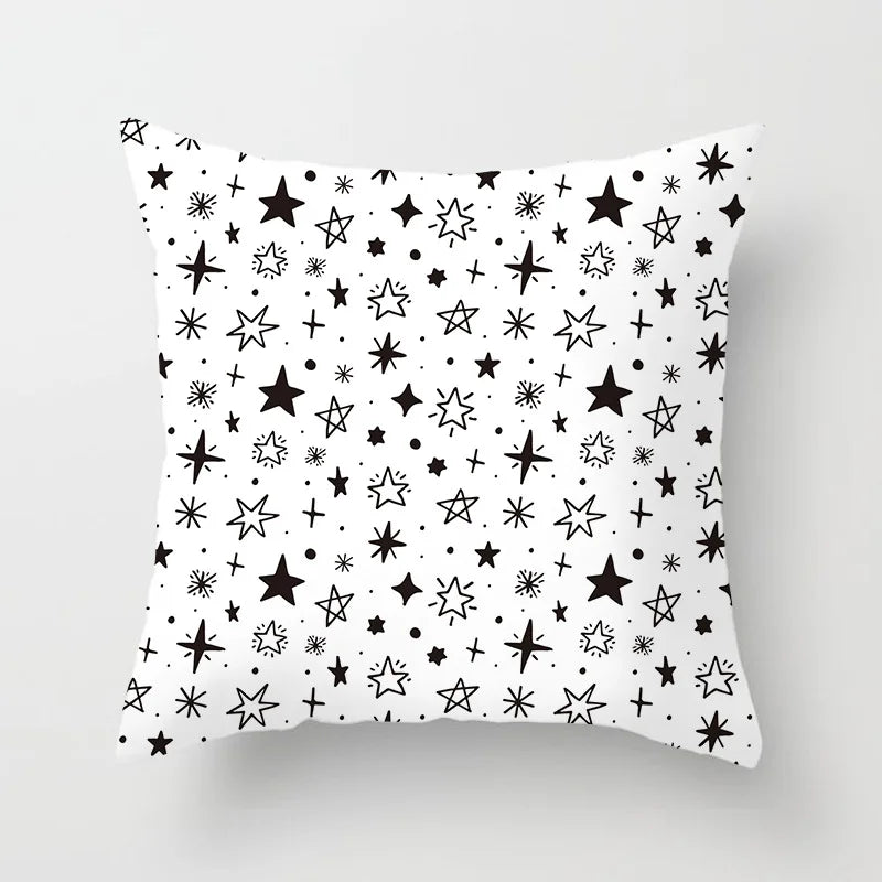 Black and White Geometric Decorative Pillow Covers