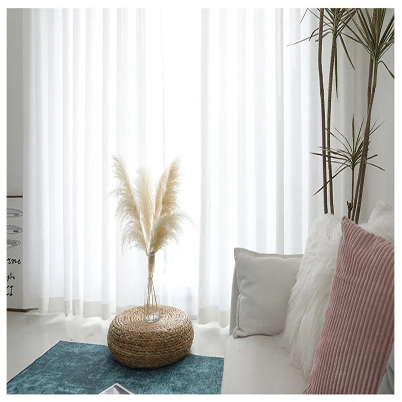 Modern White Thick Tulle Curtains