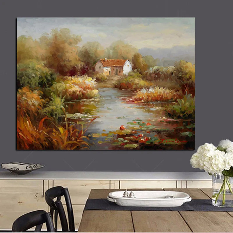 Mediterranean Sea Garden Landscape Canvas Print