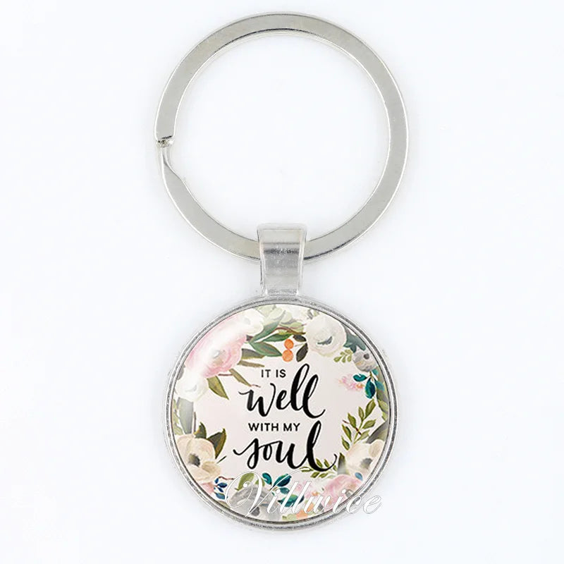 It is well with My Soul Christian Key Chain Quote