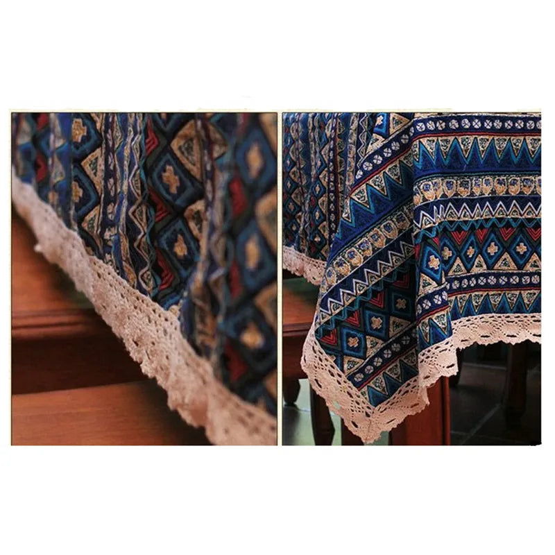 Bohemian Tablecloth Cotton Stripe