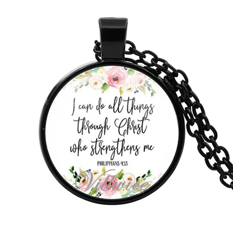 Philippians 4:13 I can do all things through christ who strengthens me Christian Necklace