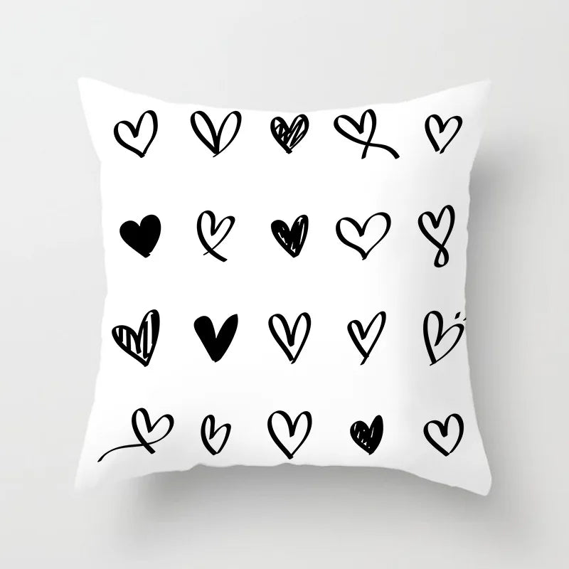 Black and White Geometric Decorative Pillow Covers