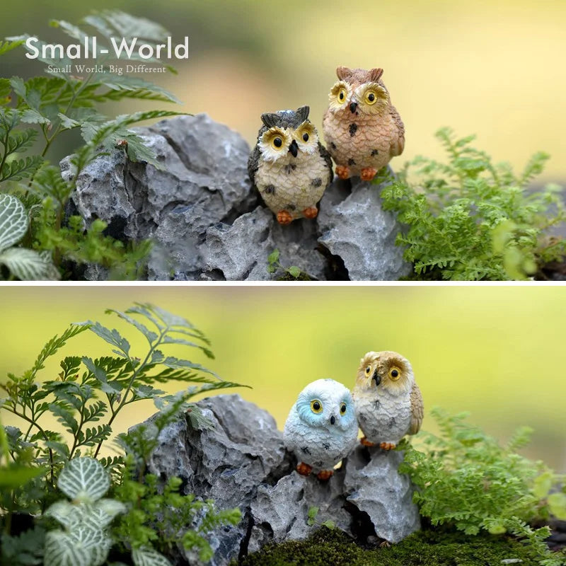 Owl Figurine Miniature statue resin craft