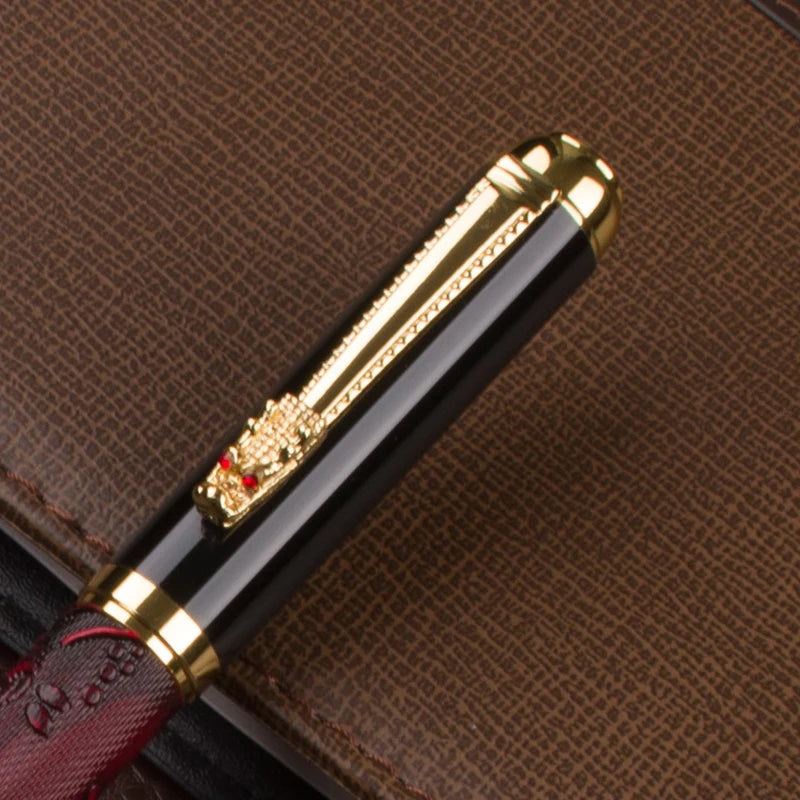 DIKA WEN 891 Red wine color Gold Dragon Clip roller ball pen High Quality