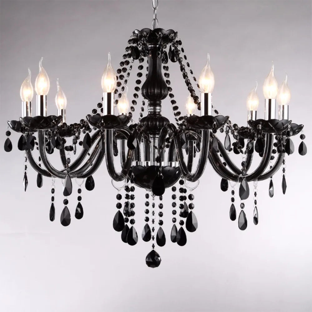 Luxury Black Crystal Chandelier Lighting 18/15/10/8/6 Arms