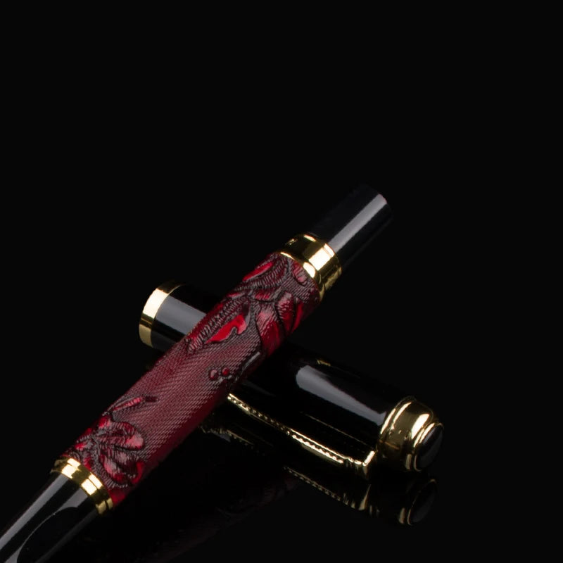 DIKA WEN 891 Red wine color Gold Dragon Clip roller ball pen High Quality