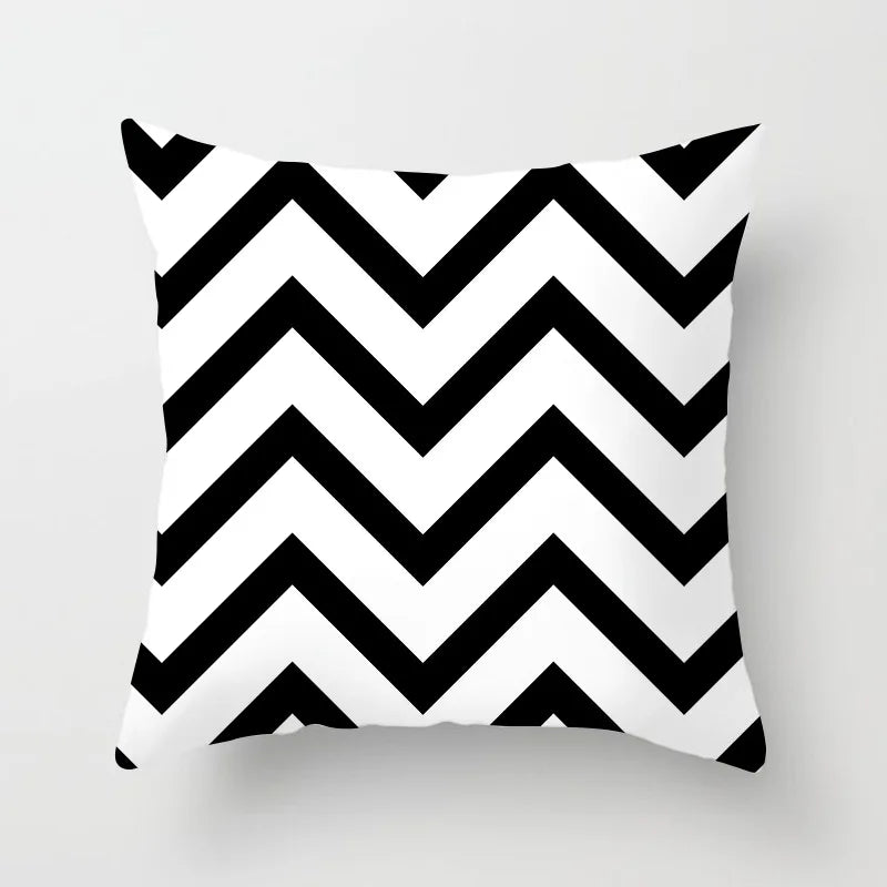 Black and White Geometric Decorative Pillow Covers