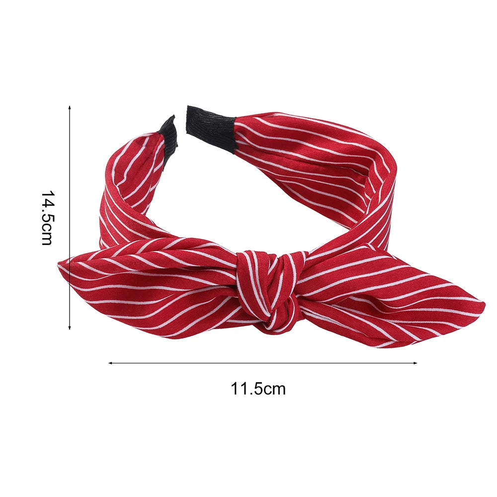 Side Bow Cloth Striped Headband