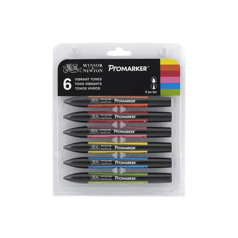 WINSOR & NEWTON Promarker Set Twin Tip Alcohol Based Marker Pens 6/12 Colors Design Professional Marker For Artists