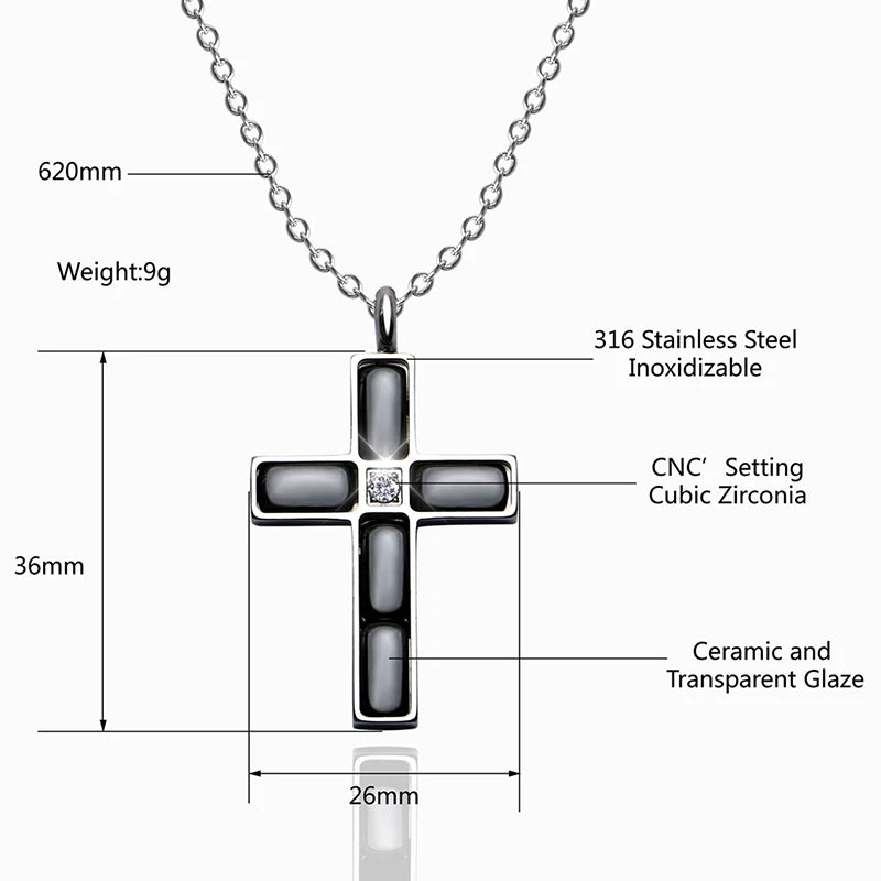 New Elegant Cubic Zircon Cross Christian Necklace