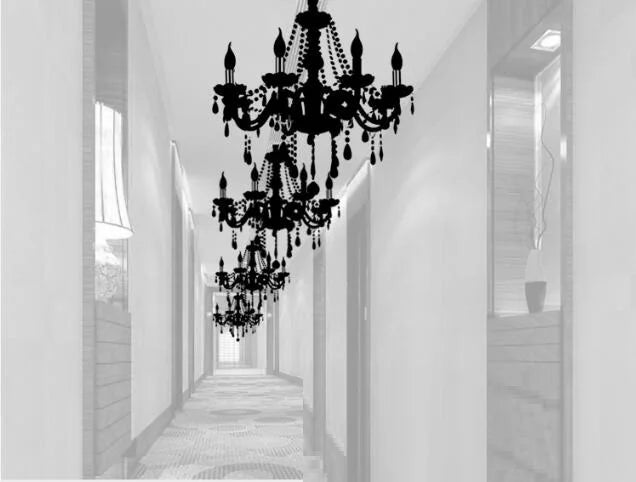 Luxury Black Crystal Chandelier Lighting 18/15/10/8/6 Arms