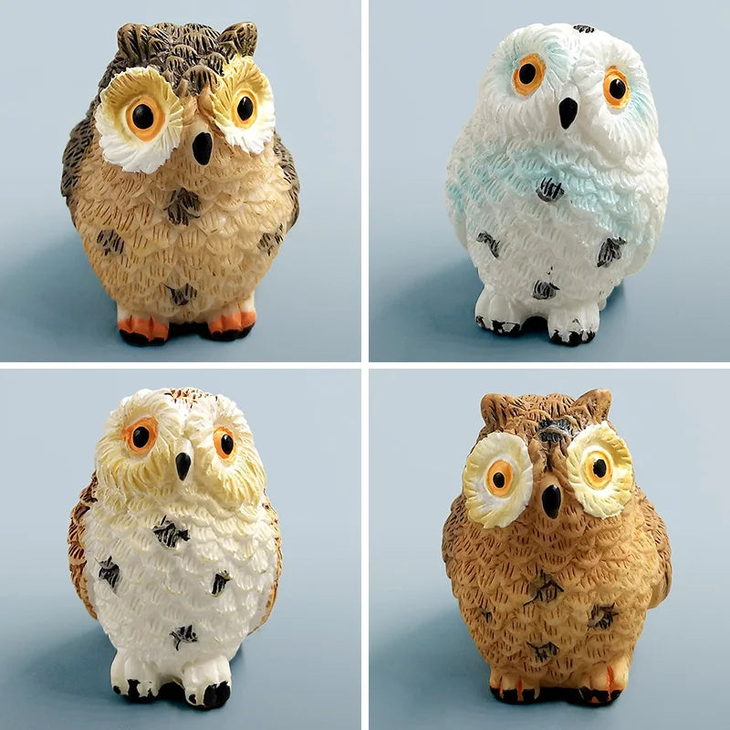 Owl Figurine Miniature statue resin craft