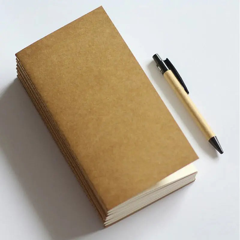 Standard/Pocket Kraft Paper Notebook Blank Notepad Diary Journal Refill