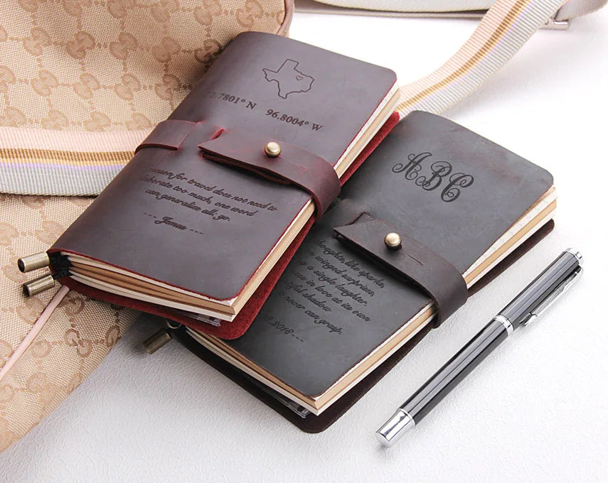 Leather Journal Notebook, Custom Handmade Vintage Refillable Travel journal