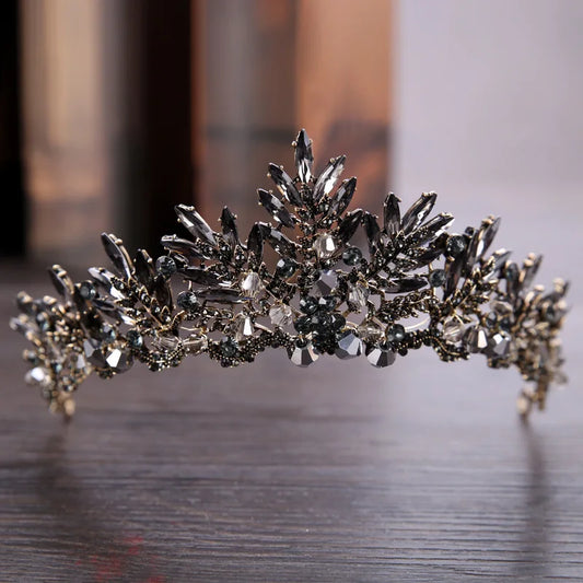 Black Baroque Vintage Crystal Rhinestone Tiaras