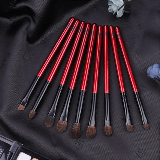 Professional 9Pcs Eye Makeup Brush Set Natural Pony Hair