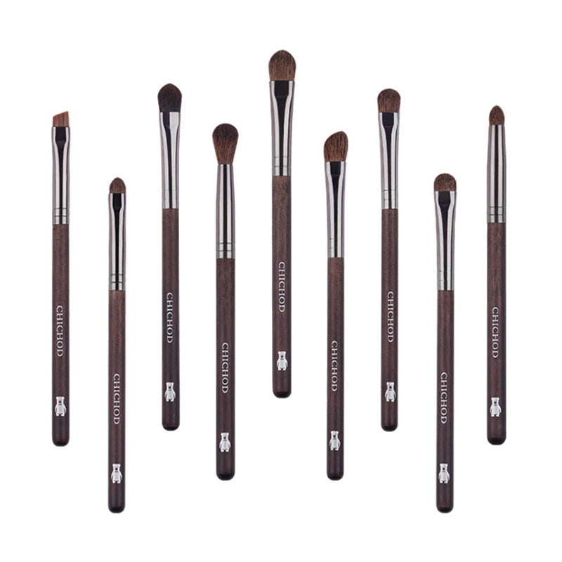 Professional 9Pcs Eye Makeup Brush Set Natural Pony Hair