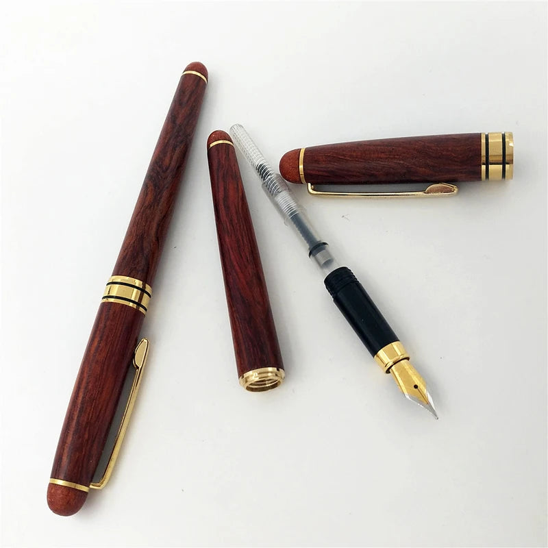 Luxury Flower Pear Mahogany Fountain Pen