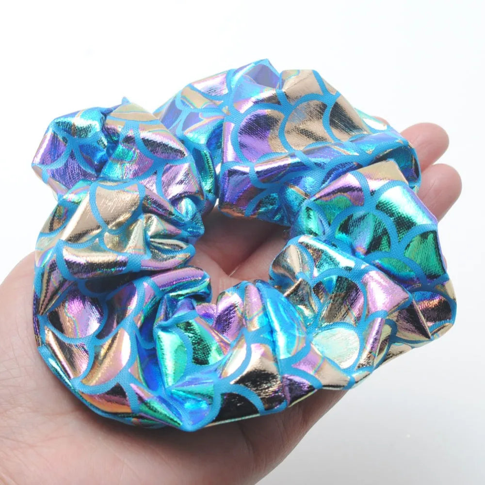 6Pieces Glitter Bling Metallic Large Hair Scrunchies