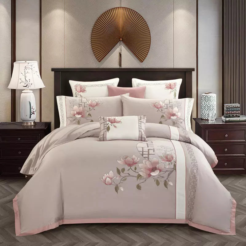 Luxury Egyptian Cotton Classical Chic Embroidery Bedding set