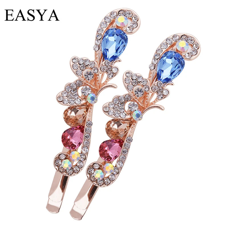 Crystal Rhinestone Butterfly Hair Clips