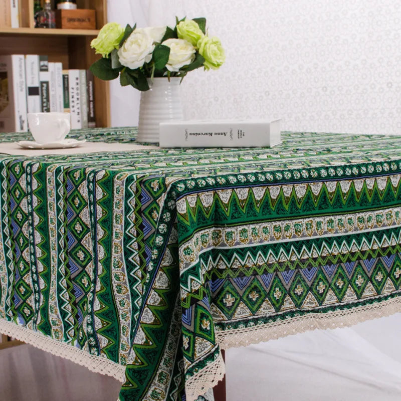 Bohemian Tablecloth Cotton Stripe