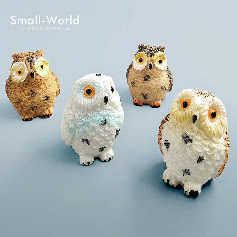 Owl Figurine Miniature statue resin craft