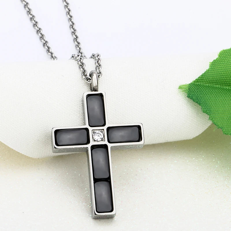 New Elegant Cubic Zircon Cross Christian Necklace