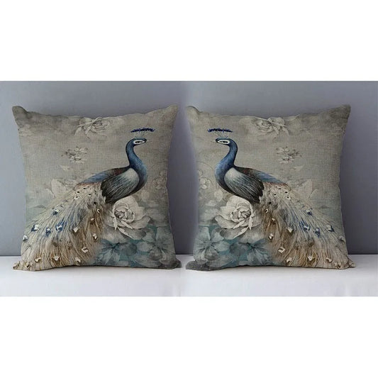 Peacock Pillow Cover 18"