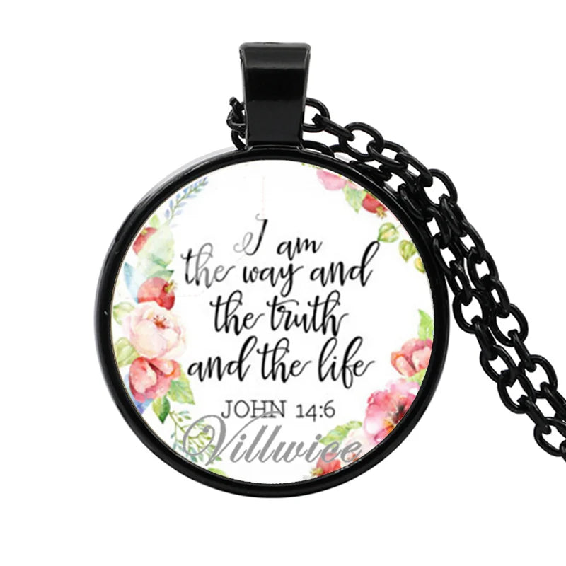 I am the way and the truth and the life John 14:6 Christian Necklace