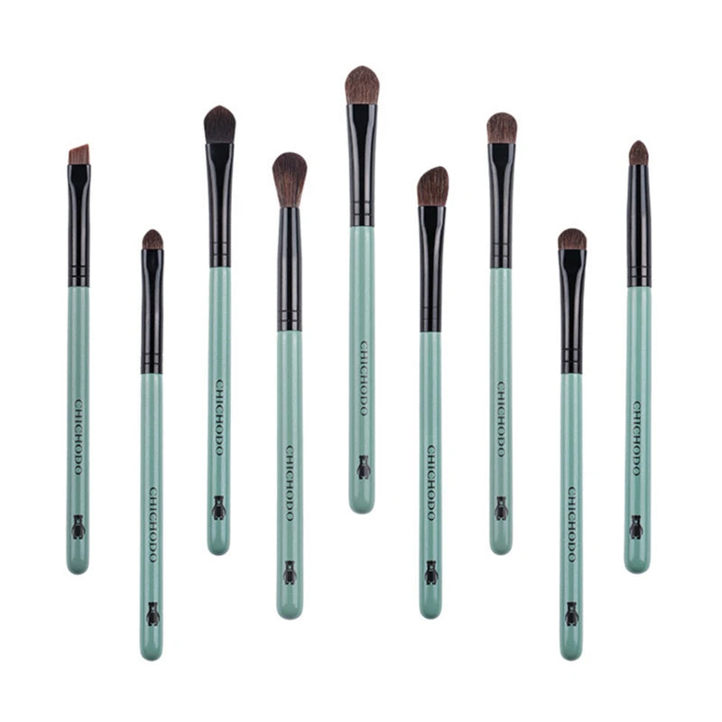 Professional 9Pcs Eye Makeup Brush Set Natural Pony Hair