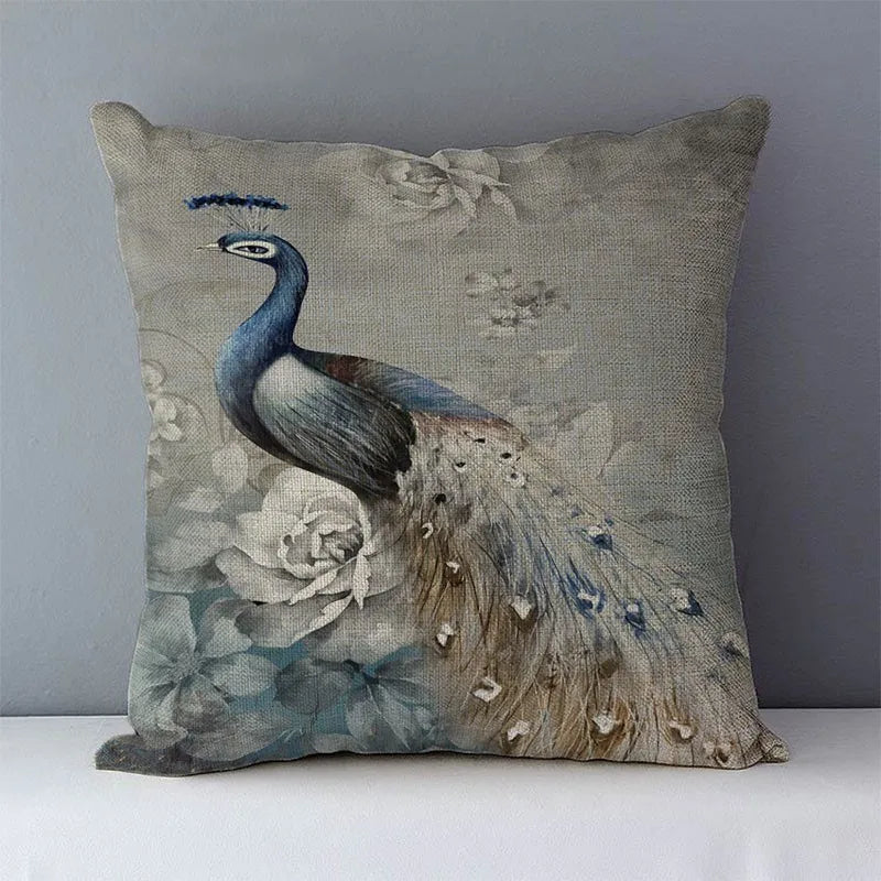 Peacock Pillow Cover 18"