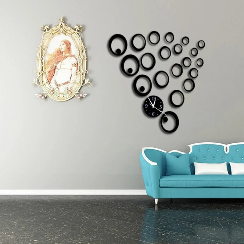 Quartz Wall Clock Wall DIY Acrylic Mirror Stickers