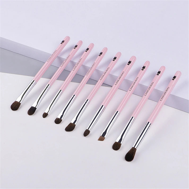 Professional 9Pcs Eye Makeup Brush Set Natural Pony Hair