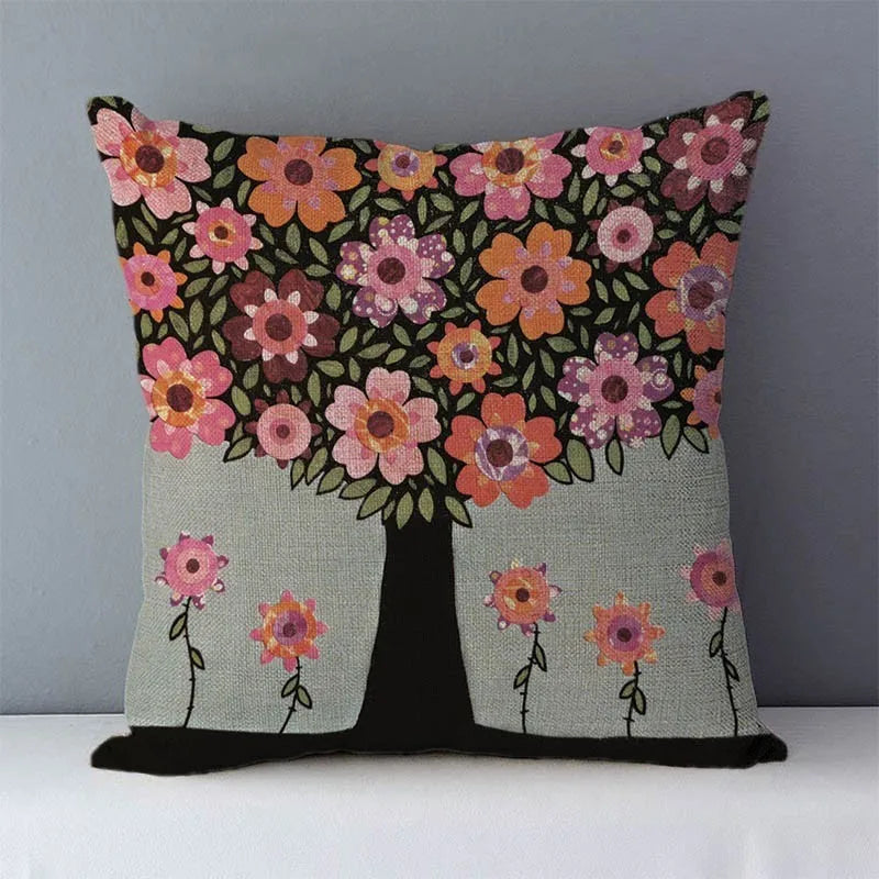 Plants, Trees Pillow Cover 18x18"