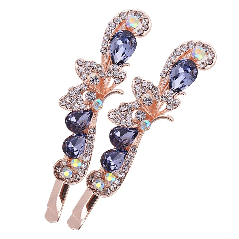 Crystal Rhinestone Butterfly Hair Clips