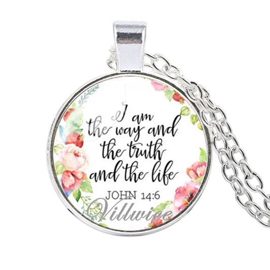 I am the way and the truth and the life John 14:6 Christian Necklace