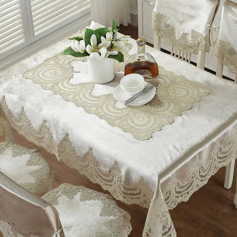 Europe Style Luxury Comfort Tablecloth Lace Edge