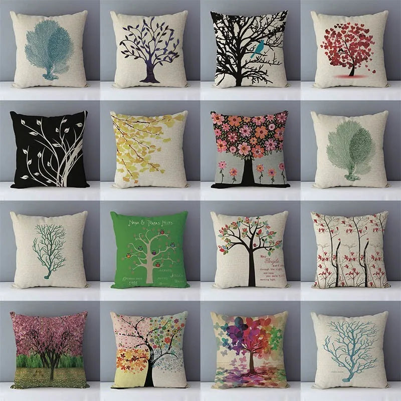 Plants, Trees Pillow Cover 18x18"