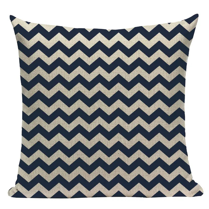 Blue Nautical Throw Pillow Covers Anchor Sea Style 18x18in