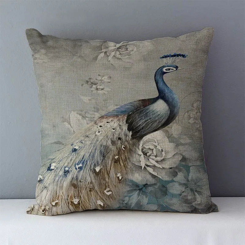 Peacock Pillow Cover 18"