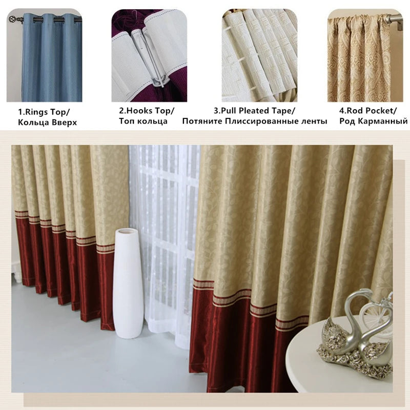 Modern Burgundy Blackout Curtains