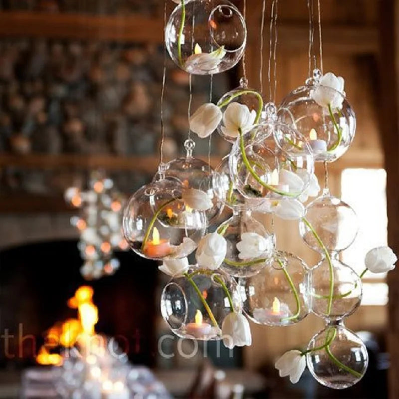 Hanging Clear Glass Globe Terrarium Candle holder