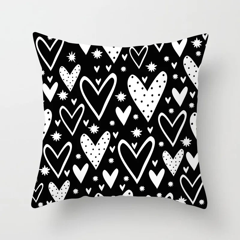 Black and White Geometric Decorative Pillow Covers