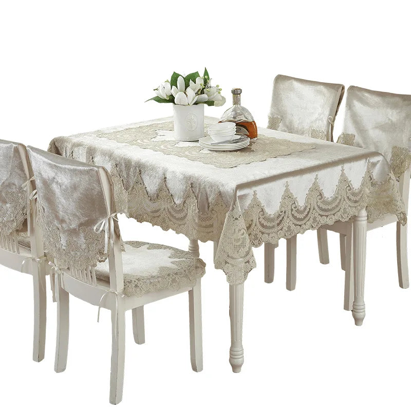 Europe Style Luxury Comfort Tablecloth Lace Edge