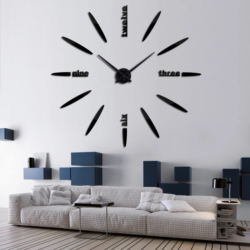 DIY 3d Acrylic Mirror Clock, Quartz